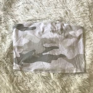 VS PINK White Camo Tube Top